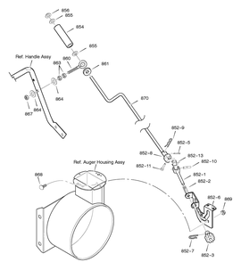 Chute Rod Diagram and Parts List for 627108X4A 2005 Briggs and Stratton Snow Blower